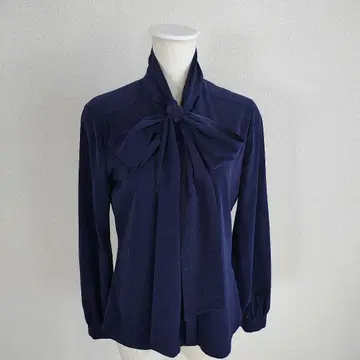 Maker's Shirt 가마쿠라 보우타이 셔츠 블라우스 M 네이비 긴팔