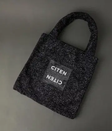 [새상품 미사용] CITEN 반짝반짝 클리어 로고 토트백 블랙