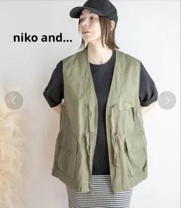 niko and - C-1풍 포켓 베스트 카키78, F