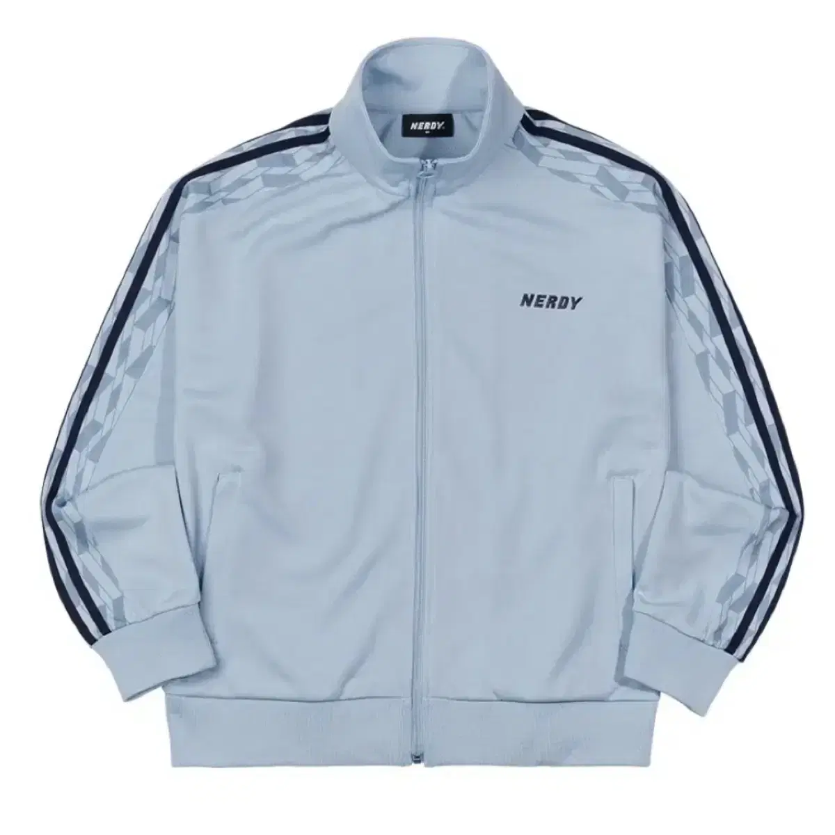NERDY | 널디 Nerdy Monogram Tape Track Top Sky Blue XS on