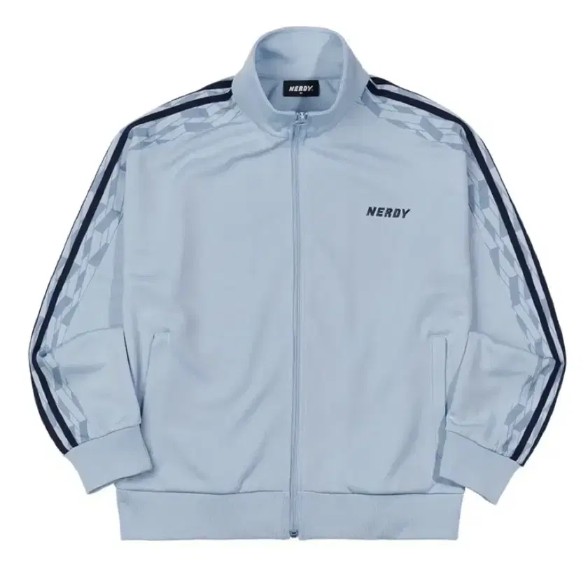 ☆NERDY☆ Line Track Top Sky Blue NERDY Ribbon Track Top Light Blue – SeoulSeoul