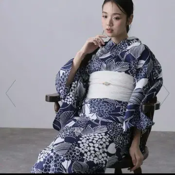 새상품급 PourVous 풀부 성인 유카타