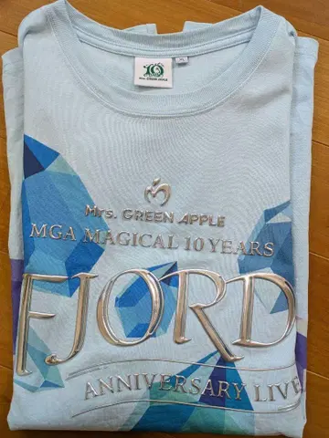 Mrs. GREEN APPLE 피요르드 T셔츠 크리스탈 스카이블루 XL