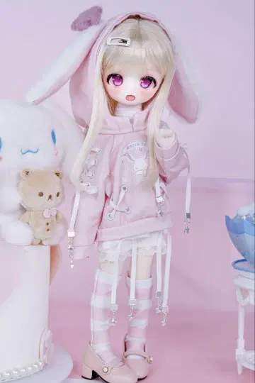 키차 동물원 1/6 사이즈 처진 귀 일상 핑크