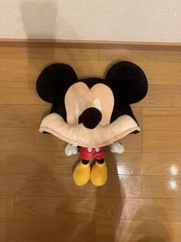 [ 착용 1회 ] 미키마우스 후드 부착 봉제인형 약 30cm