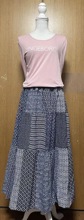 유카타 리메이크 목면 패치워크 캉캉 스커트 프리 사이즈