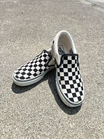 Vans 체커 패턴 슬립온 22.5cm