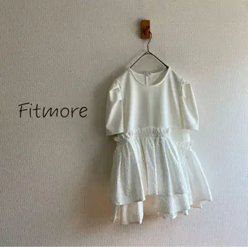 Fitmore 아시메 페플럼 자카드 프릴 블라우스 상의 K53