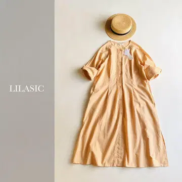 LILASIC 코튼 린넨 원피스 파스텔 오렌지