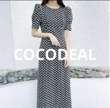 [ COCODEAL ] 자수 I라인 원피스 네이비