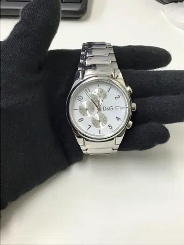 ST-2 D&G 실버 쿼츠 손목시계 크로노그래프