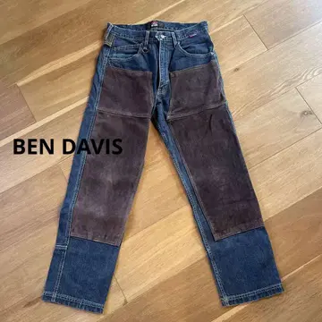 BEN DAVIS 데님 팬츠 가죽 패치