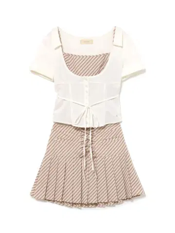 Jad pleats set up Beige