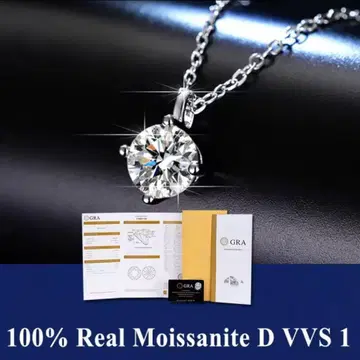[새상품] 1.0ct 모이사나이트 실버 925 GRA 인증 4발 목걸이