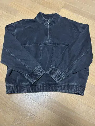 ZARA 하프 지퍼 데님 자켓 블랙
