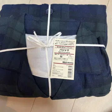 MUJI 플란넬 파자마 M 다크 네이비 체크