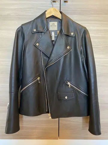 투모로우랜드 DENIM 콜라보 라이더스 램 가죽 더블 라이더스