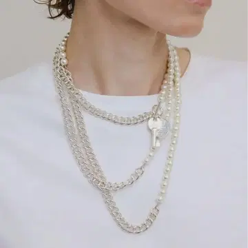 Ameri 3WAY MOTIF PEARL CHAIN NECKLACE
