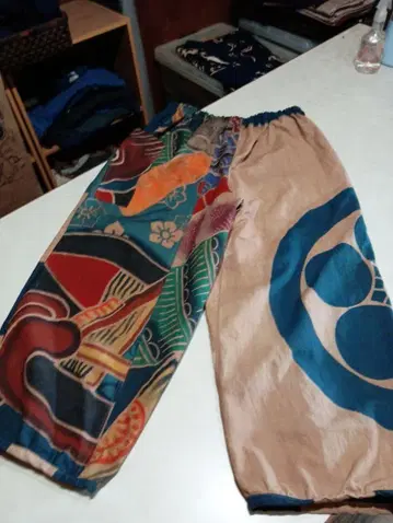 가문 깃발 팬츠 감물 염색