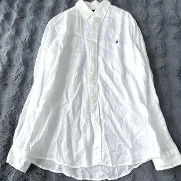 Ralph Lauren 클래식 핏 린넨 100% 화이트 셔츠 L