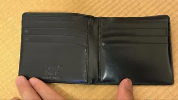 MONTBLANC 몽블랑 남성용 반지갑 블랙 가죽