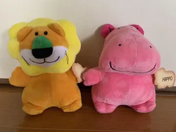 타벳코 라이온과 하마 봉제 인형 세트