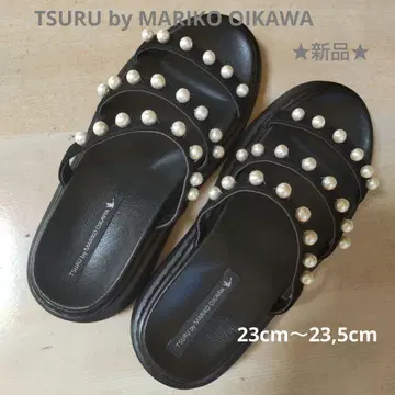 새상품 트루 바이 마리코 오이카와 샌들 36인치 23cm 블랙 펄