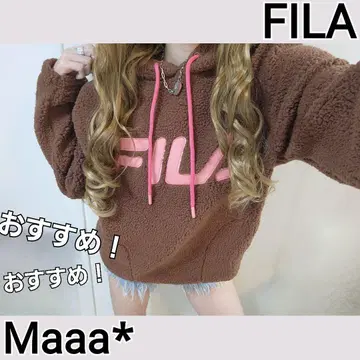 FILA 색감 예쁜 프론트 로고 보아 후드티