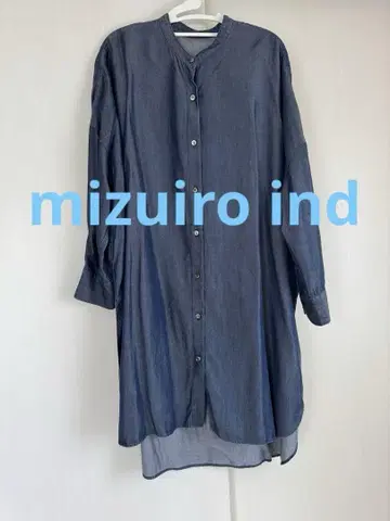 mizuiro ind 다크 블루 롱 셔츠