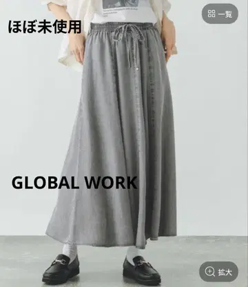 [거의 미사용] GLOBAL WORK 에어리 릴랙스 데님 스커트 그레이