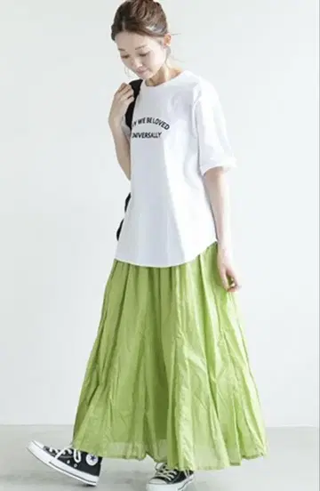 ina(이나) 허리 개더 삼각 마치 스커트