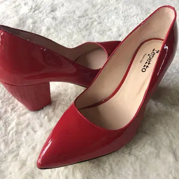 새상품급 repetto 레페토 펌프스 와이드 힐 레드