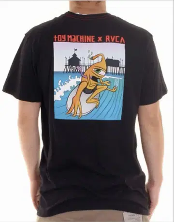 TOY MACHINE x RVCA 콜라보 백 프린트