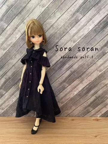 soran 네이비 오프숄더 2way 원피스 단품 리카짱