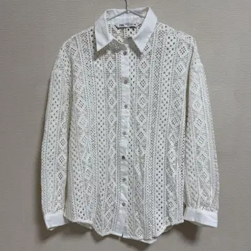 ZARA 레이스 블라우스 화이트 긴팔