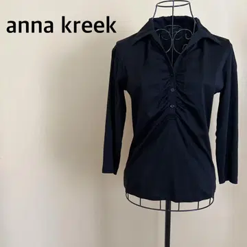 [Annakreek] 블랙 디자인 블라우스/셔츠/상의/긴팔/심플