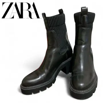 [새상품급] ZARA 삭스 부츠 사이드 고어 트랙 밑창 통굽 24cm