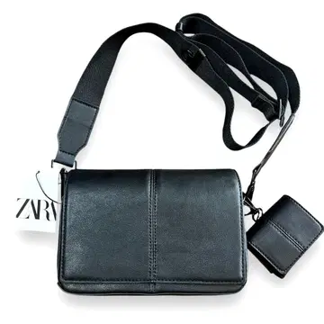 택 포함 새상품 ZARA 대비 크로스 바디백 블랙 가죽