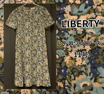 LIBERTY 꽃무늬 반팔 A라인 레트로 원피스 11호