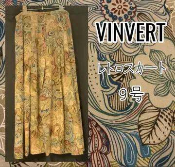 VINVERT 꽃무늬 롱 스커트 베이지 9호