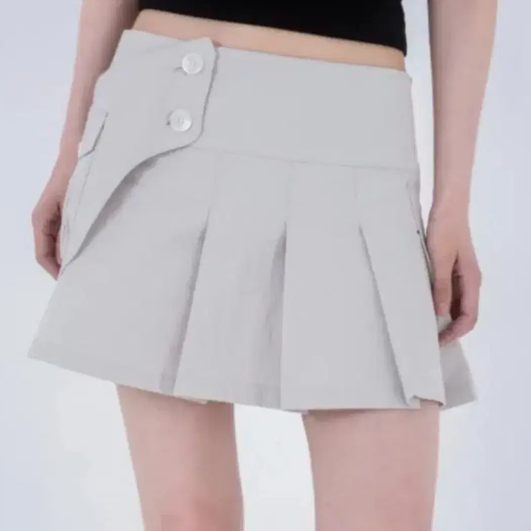 ★ MISEKI SEOUL★ Waist pocket bag mini skirt LIGHT GREY MS Misekey Seoul Waist Pocket Bag Mini Skirt Light Gray #미세키