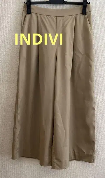 <INDIVI> 베이지 허리밴딩 와이드 팬츠