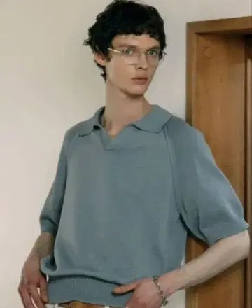 LURAKU 그레이 반팔 피케 셔츠