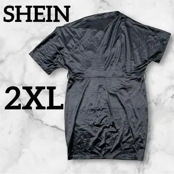익명 배송 SHEIN [ 2XL ] 블랙 반팔 원피스 원숄더 빅