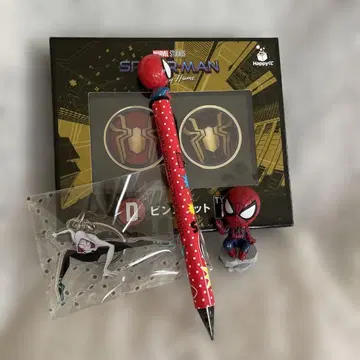 스파이더맨 피규어 펜 키링 세트