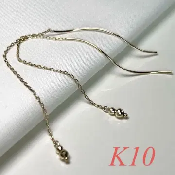 핸드메이드 K10 미러볼 웨이브 롱 체인 귀걸이