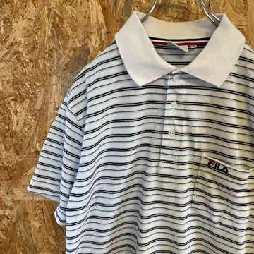 AE8647 FILA 휠라 피케 셔츠 라이트 블루 보더 남성용 L