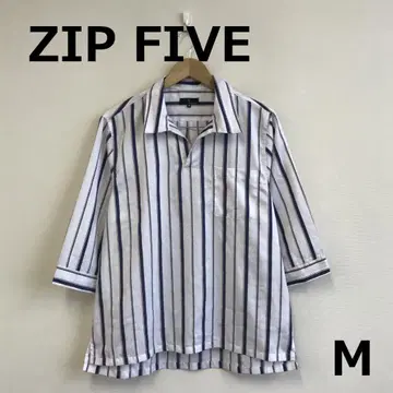 A0805A07 [ ZIPFIVE ] 스트라이프 7부 소매 스키퍼 셔츠
