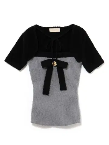 Bicolor ribbon tops Black