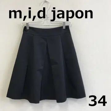 C0805A15 [ m,i,d japan ] 무릎 기장 플레어 스커트